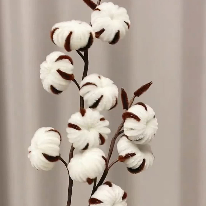 扭扭棒花束毛根棉花材料包diy手工1008#