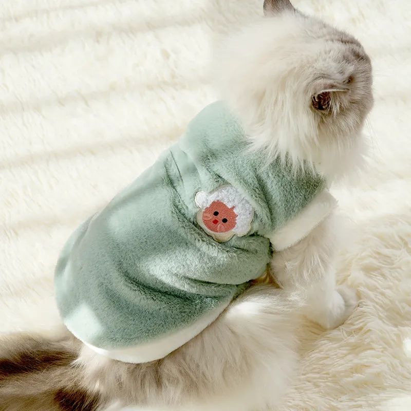 猫咪衣服秋冬季布偶猫保暖背心绒衣宠物银渐蓝猫小猫幼猫防掉毛