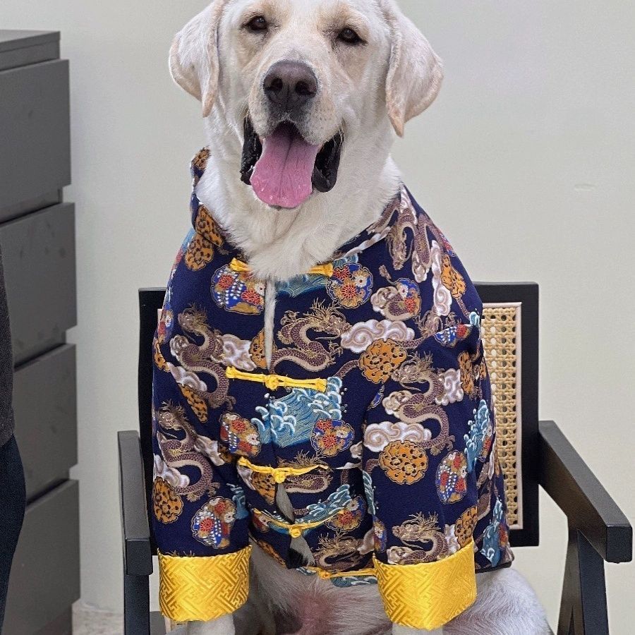大型犬中国风唐装新年款喜庆加厚冬装棉服拉布拉多金毛萨摩耶衣服
