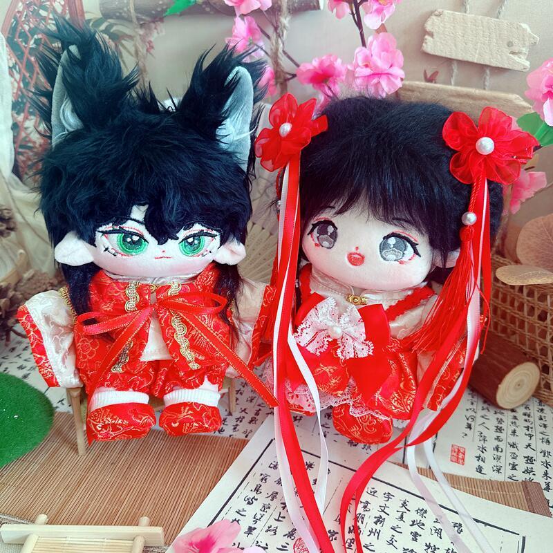 棉花娃娃20cm厘米娃衣服明星公仔正常体胖胖体裸娃新年拜年裙子裤