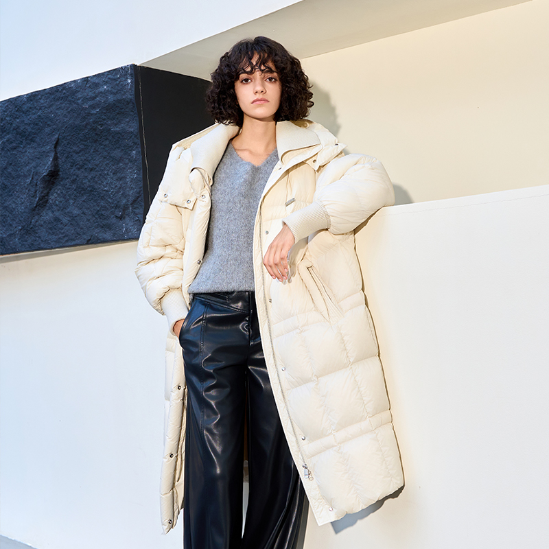 DI.AD 设计感保暖羽绒服女2024冬季新款白鸭绒保暖外套DD424214Y0