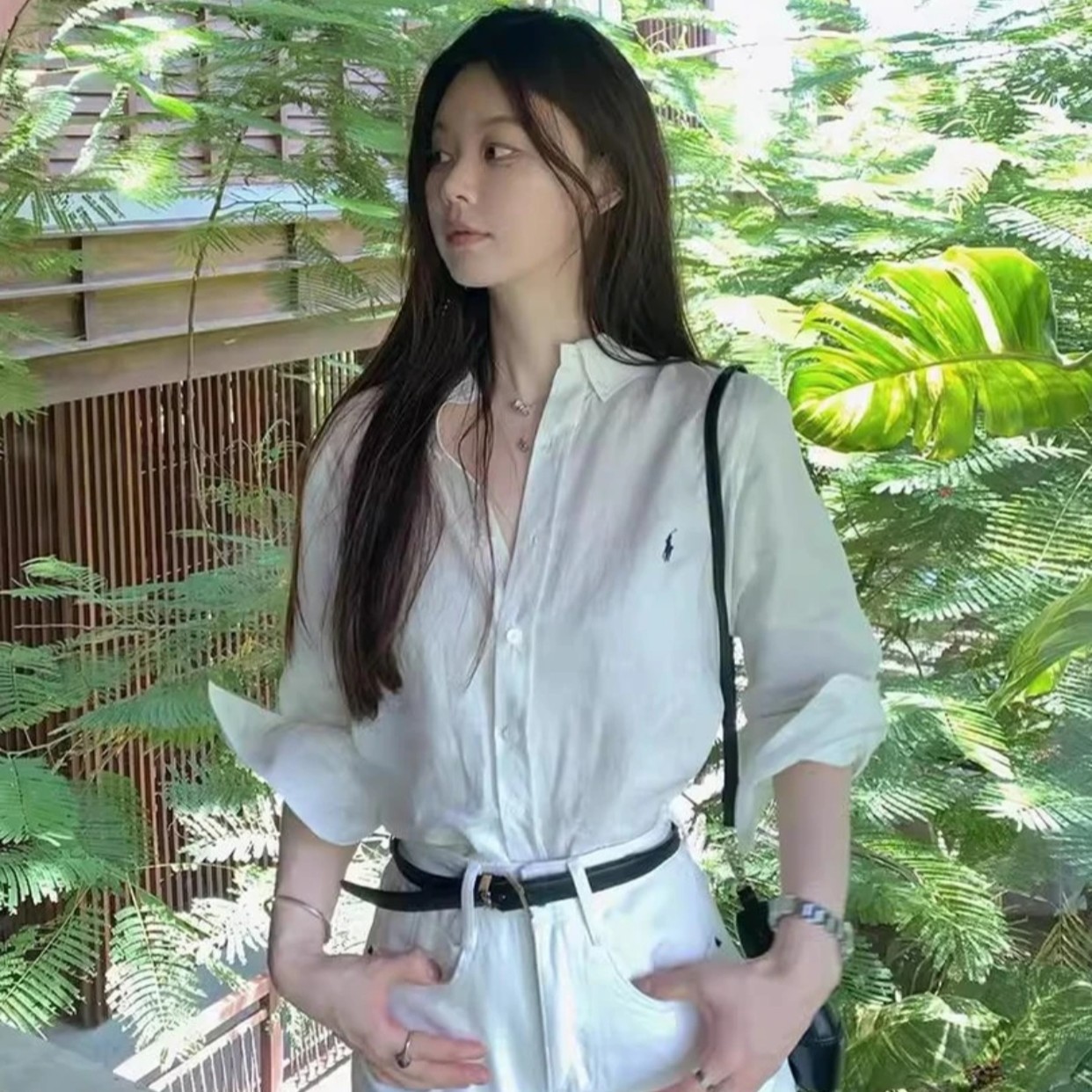 宽松防晒衬衫棉麻高级感衬衫女刺绣点缀轻奢小众白色衬衫3041