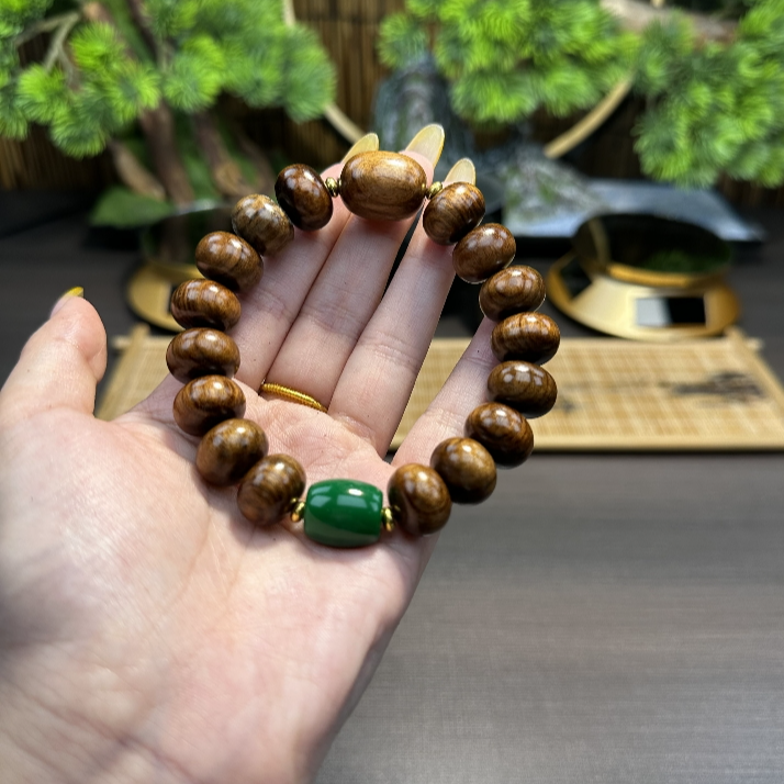 1.5 花梨算盘珠绿配饰【084】