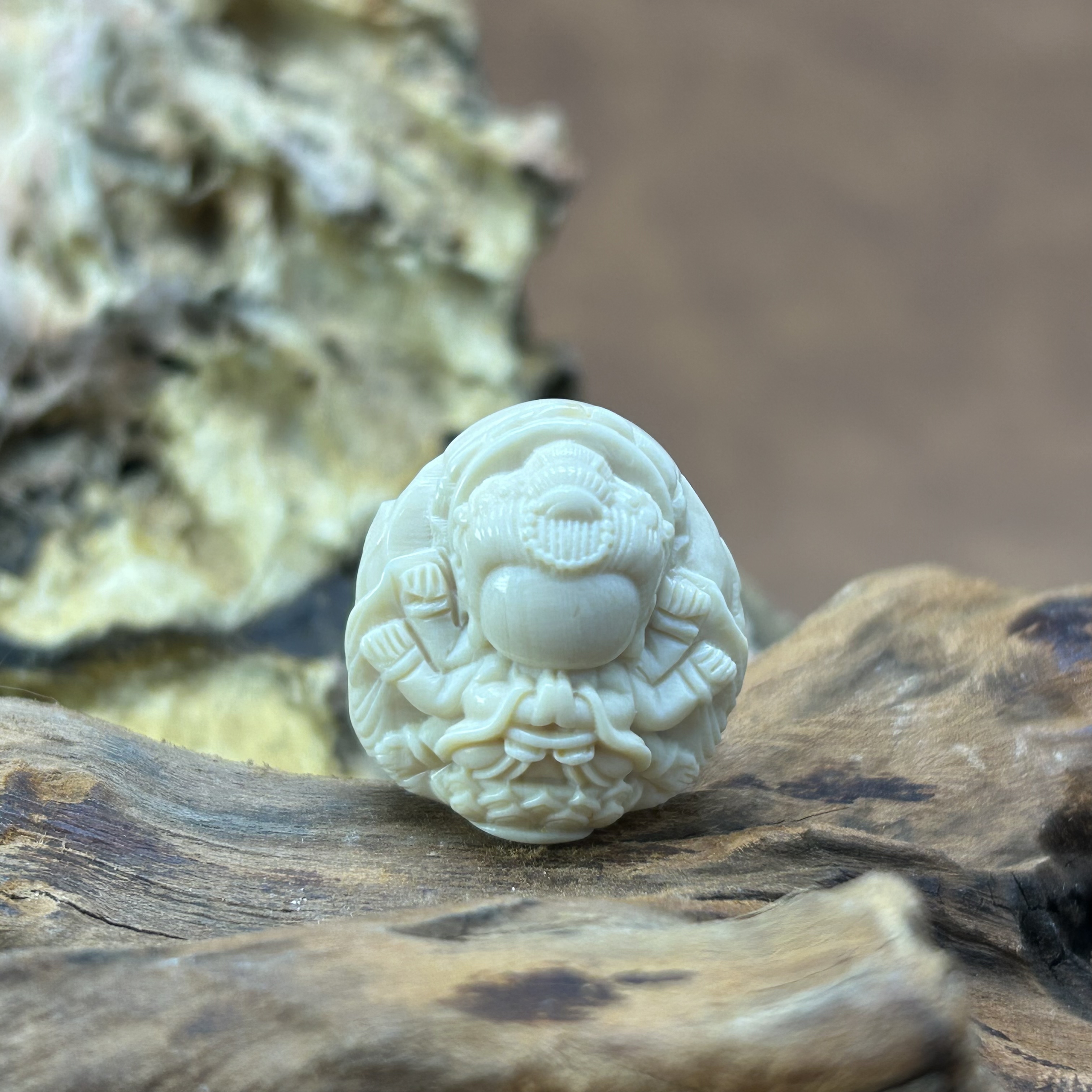 【再序】精品原色雕刻猛犸牙 无相千手观音DIY配饰约24*22*12mm