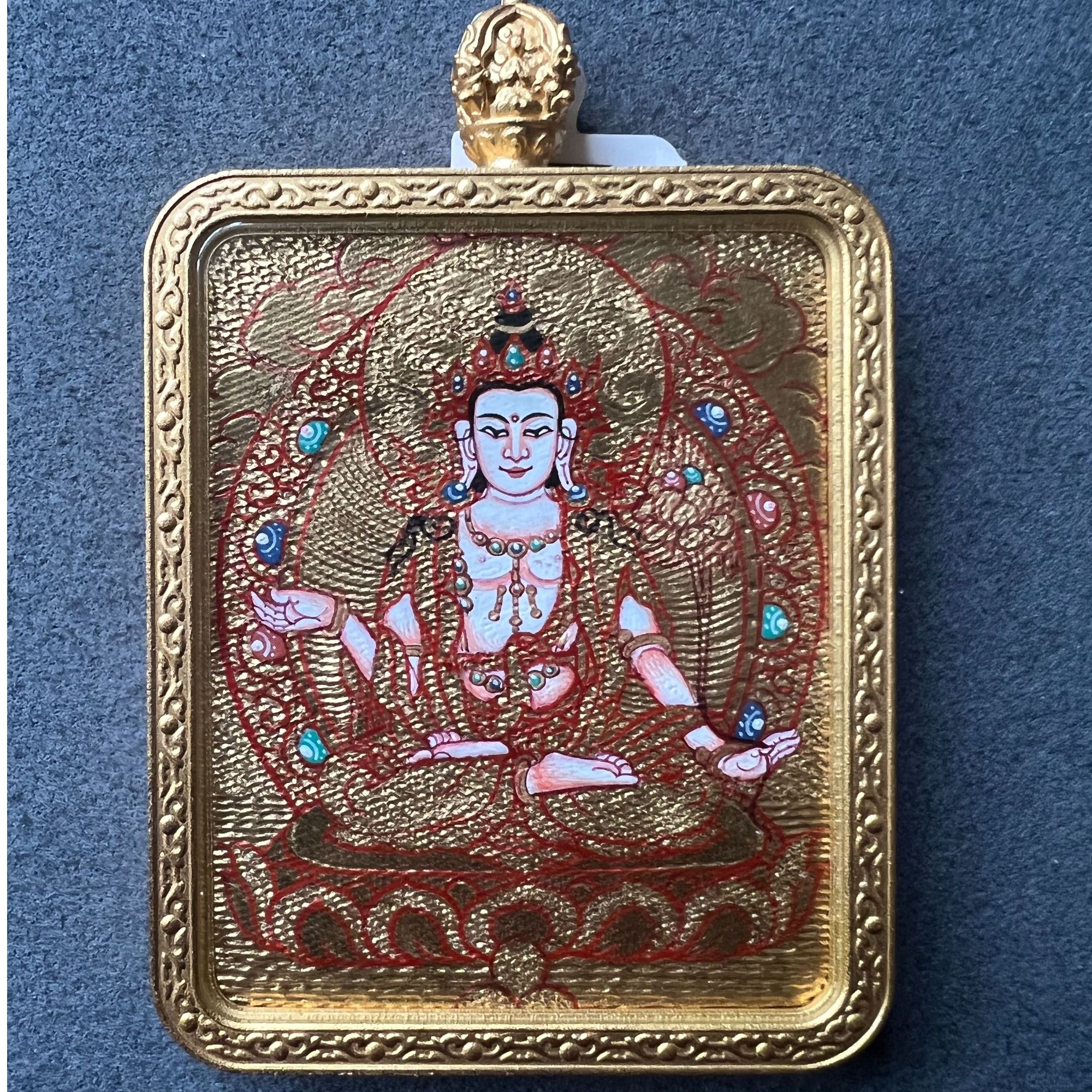 热贡纯手绘唐卡 金唐系列 大势至 金料十足 画风细腻 人物传神