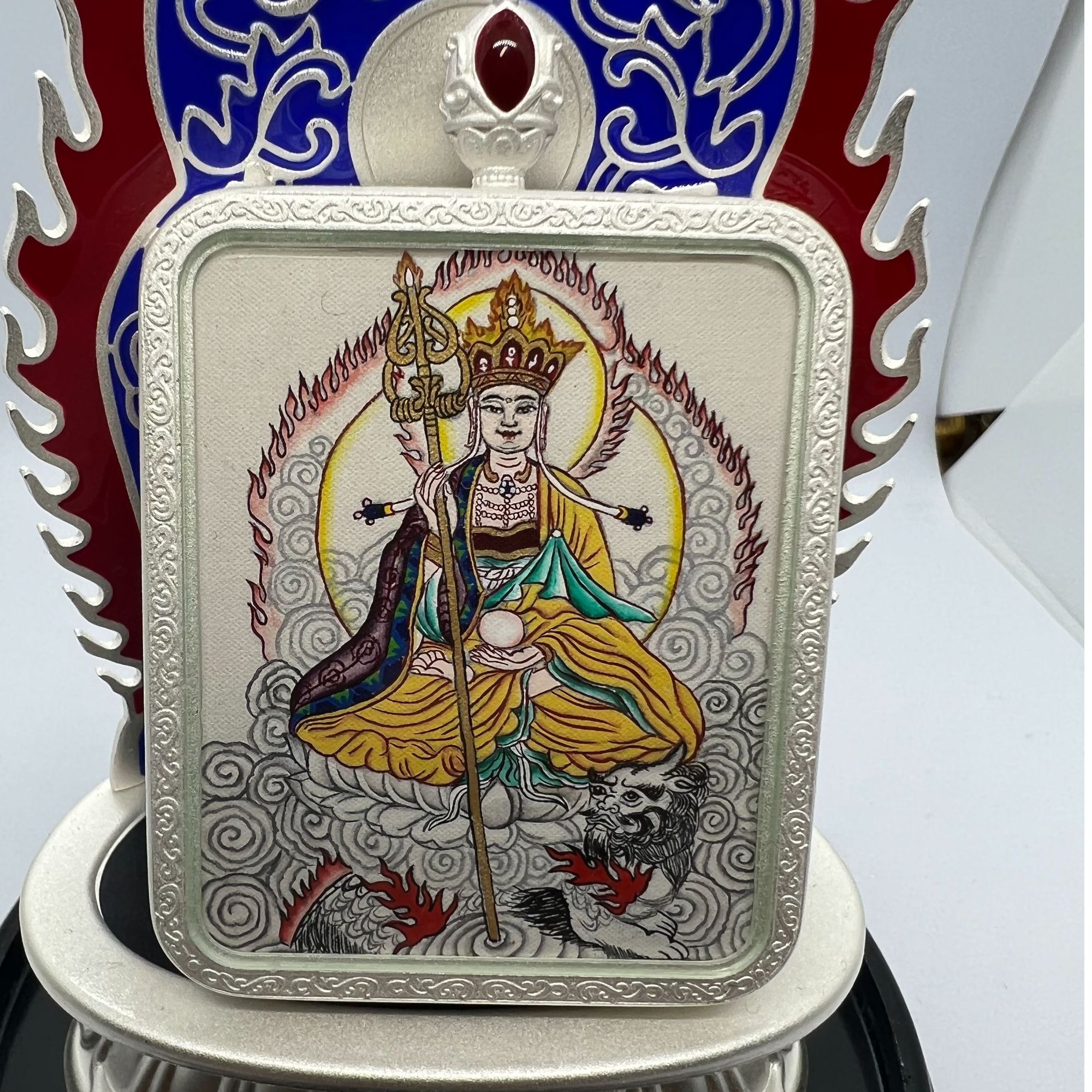 热贡纯手绘唐卡 地藏王菩萨人物刻画栩栩如生 色彩搭配自然收藏款