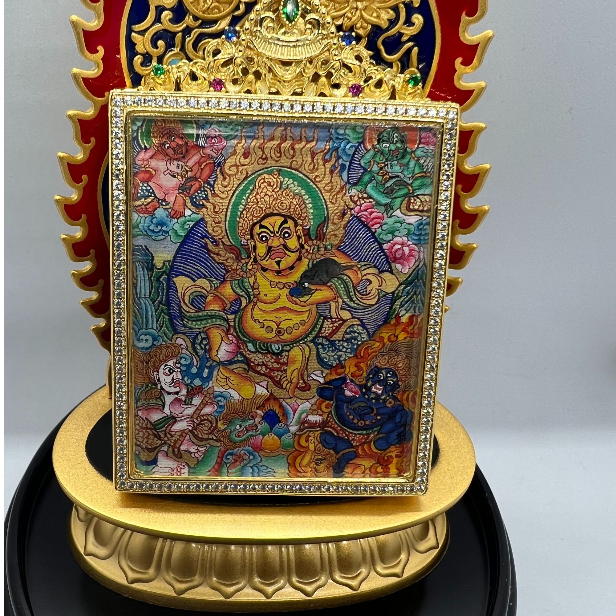 热贡纯手绘唐卡 五路财神 收藏款 满工满画 细节到位 色彩丰富