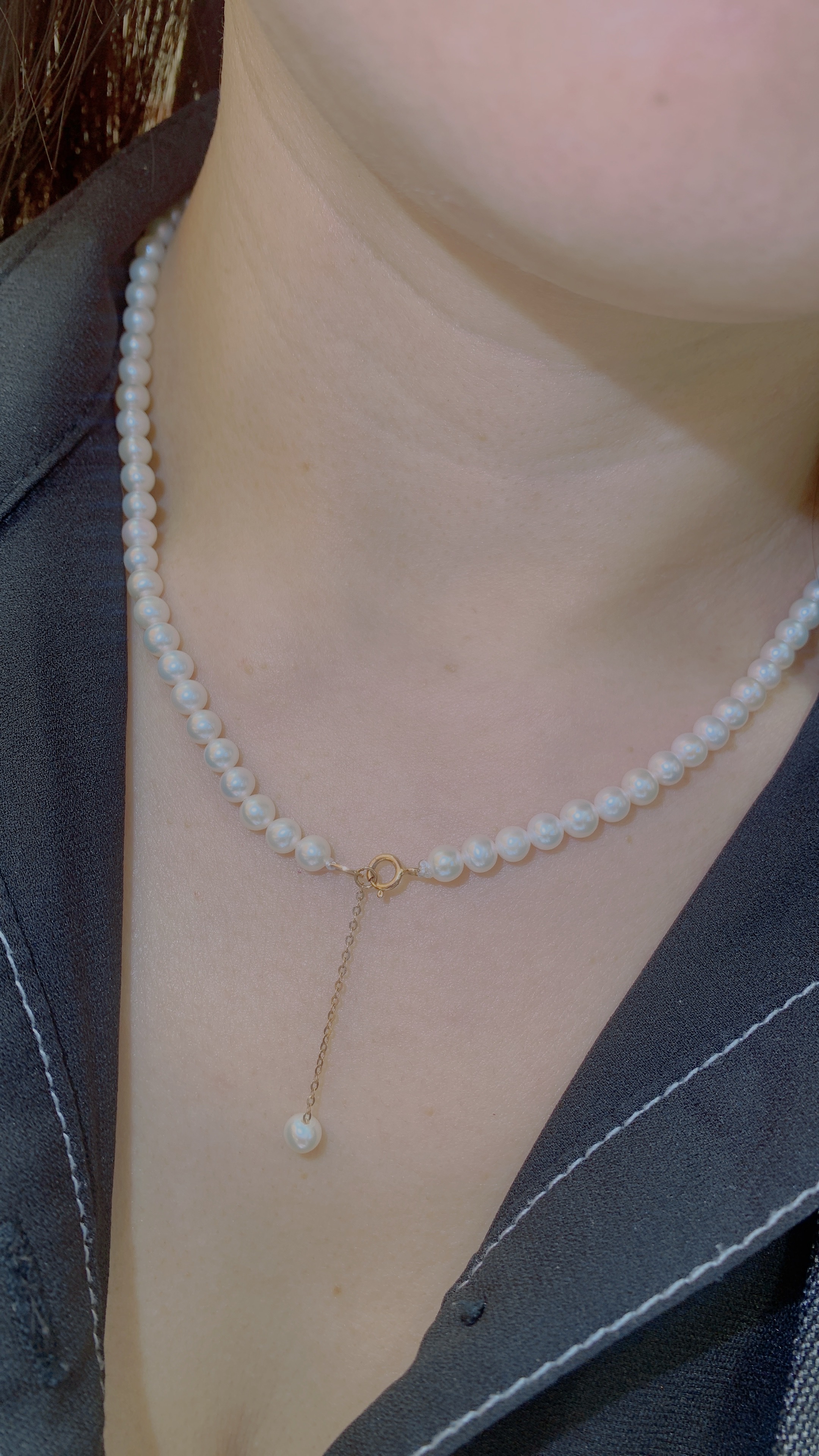 18k 玫瑰金 珍珠 项链4-5