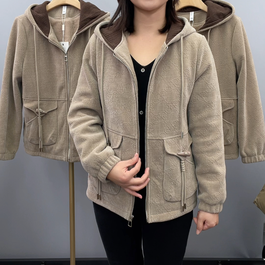 新款秋冬连帽山海绒加绒外套  20