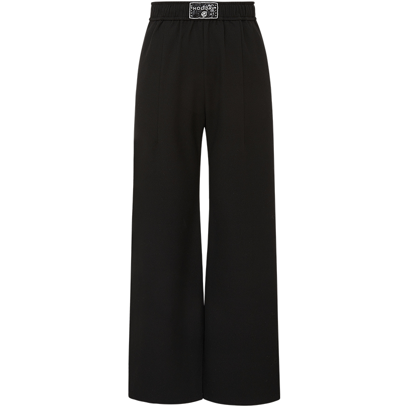 231【专属】dzzit地素西装长裤黑色松紧腰休闲宽松阔腿裤女