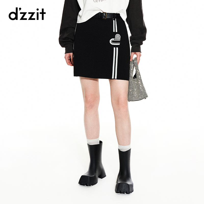 632【陈大可专属】dzzit地素装运动撞色针织高腰半身裙短裙女