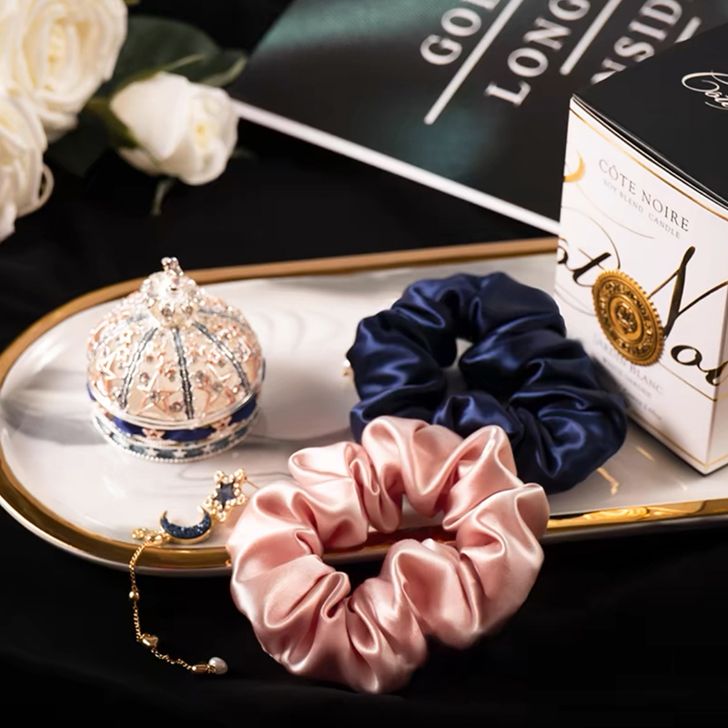 桑蚕丝女士奥运口罩眼罩发圈百搭真丝大肠发圈防风防尘轻奢简约