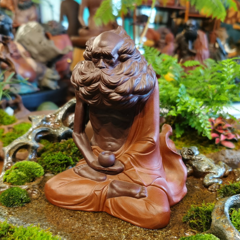 顿悟达摩 紫砂茶宠摆件 吴进作品 双色款限量 20尊 纯手工制作