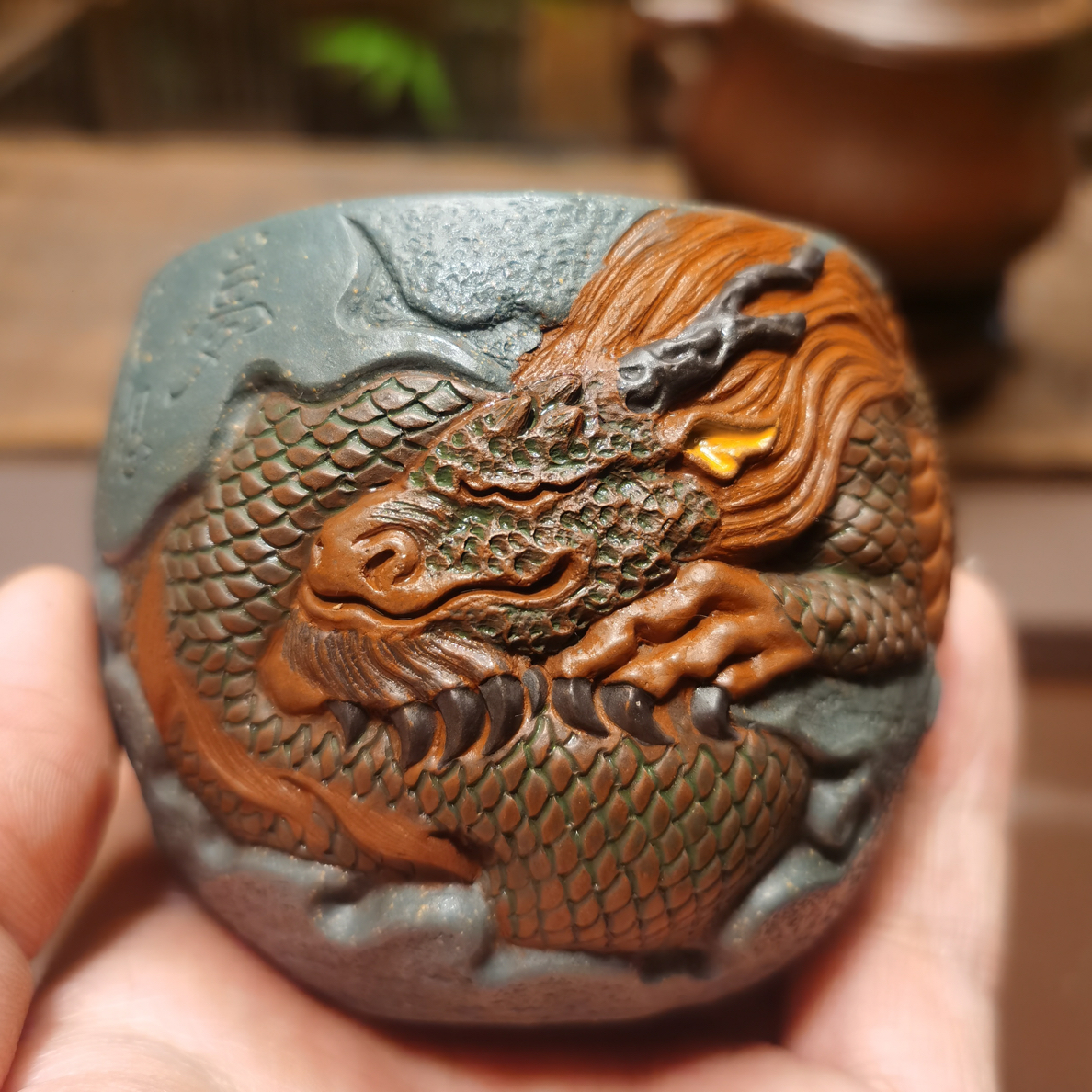 紫砂杯 梦想成真 子夜 何伟斌作品 纯手工制作紫砂主人杯 原矿紫