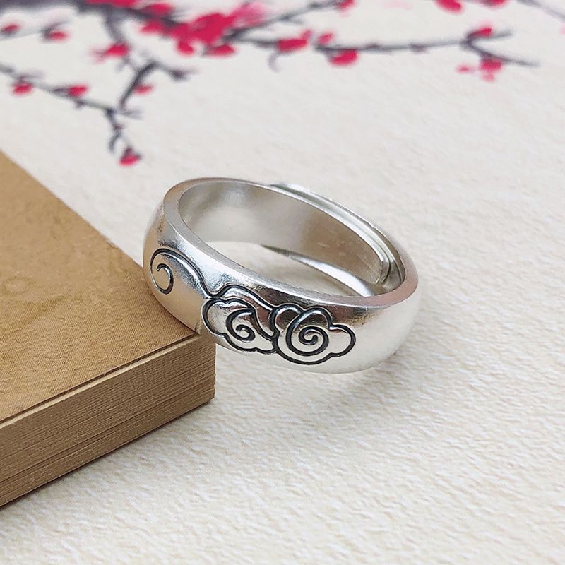 足银戒指 足银999祥云戒指