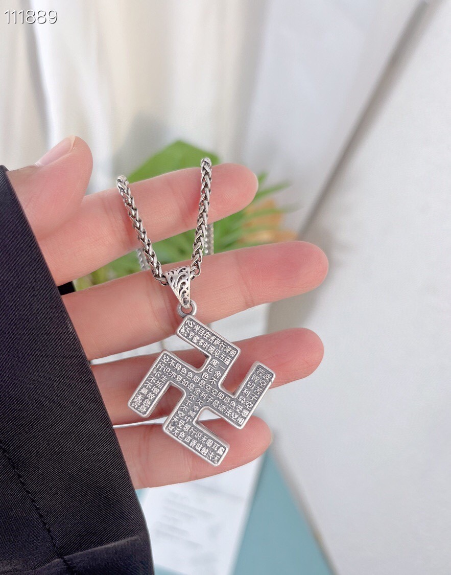 吊坠足银 足银999万字心经吊坠男女同款[不含项链]