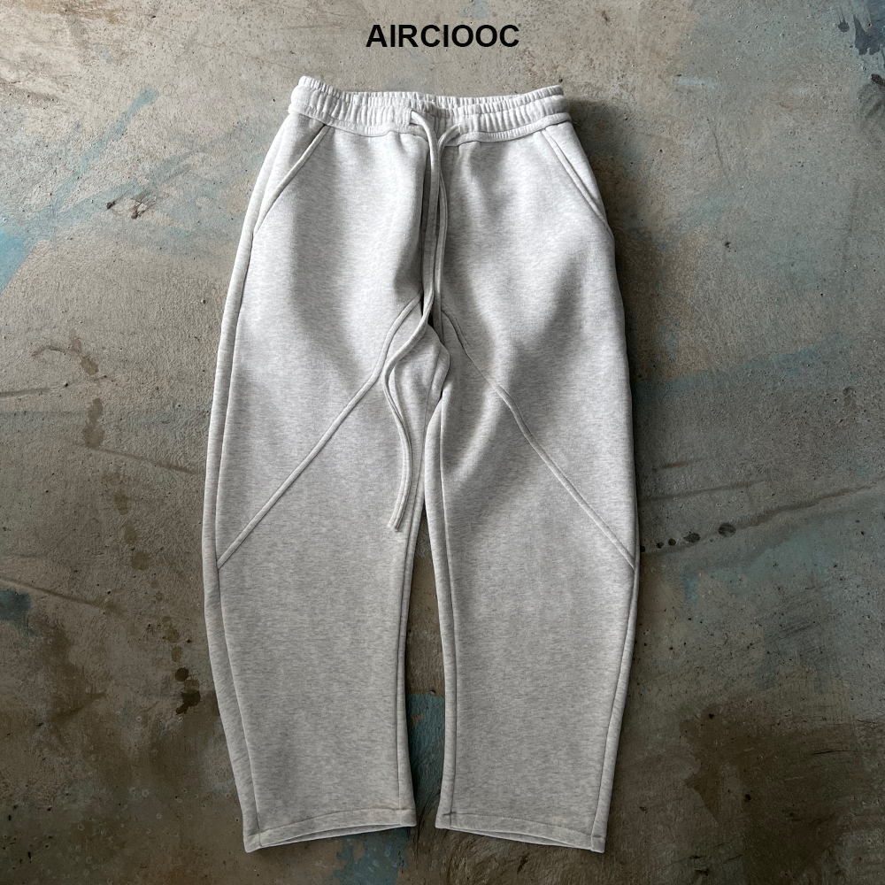 AIRCIOOC 500克重磅美式运动长裤男女同款针织加厚灰色百搭卫裤