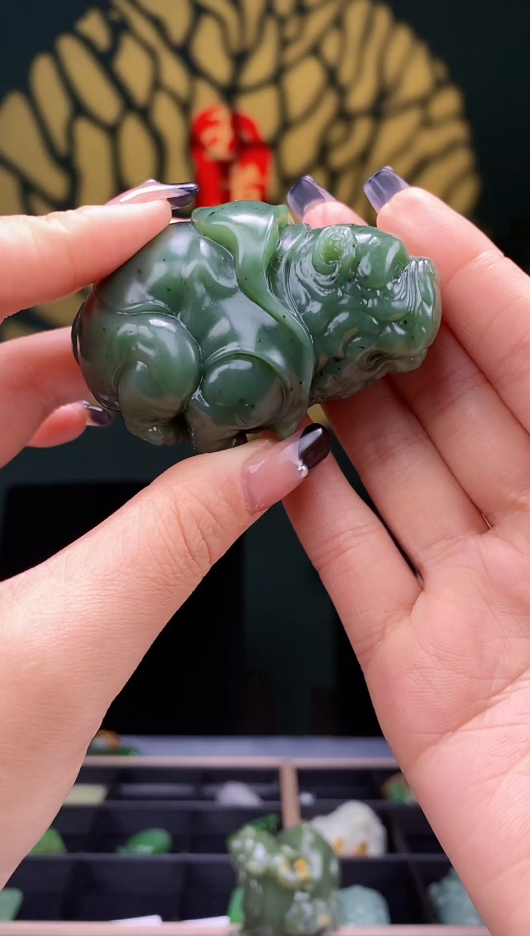 【闪购商品】和田玉-未镶嵌碧玉籽料把件