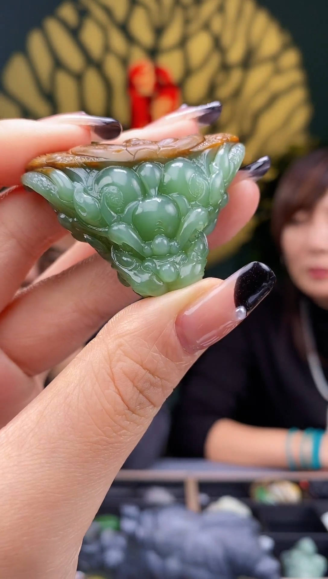 【闪购商品】和田玉-未镶嵌粉青龙挂件