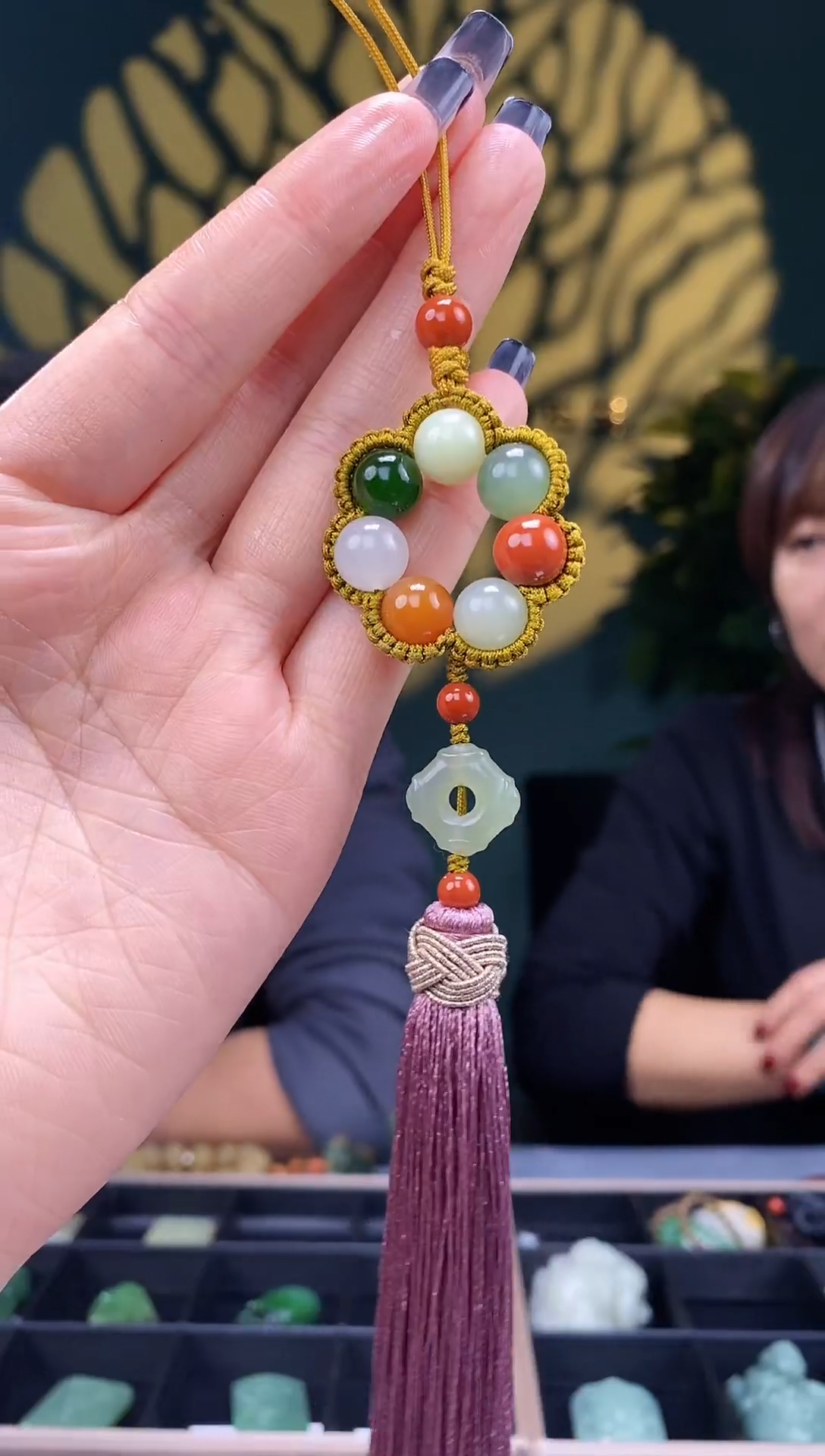 【闪购商品】和田玉-未镶嵌七宝璎珞车挂