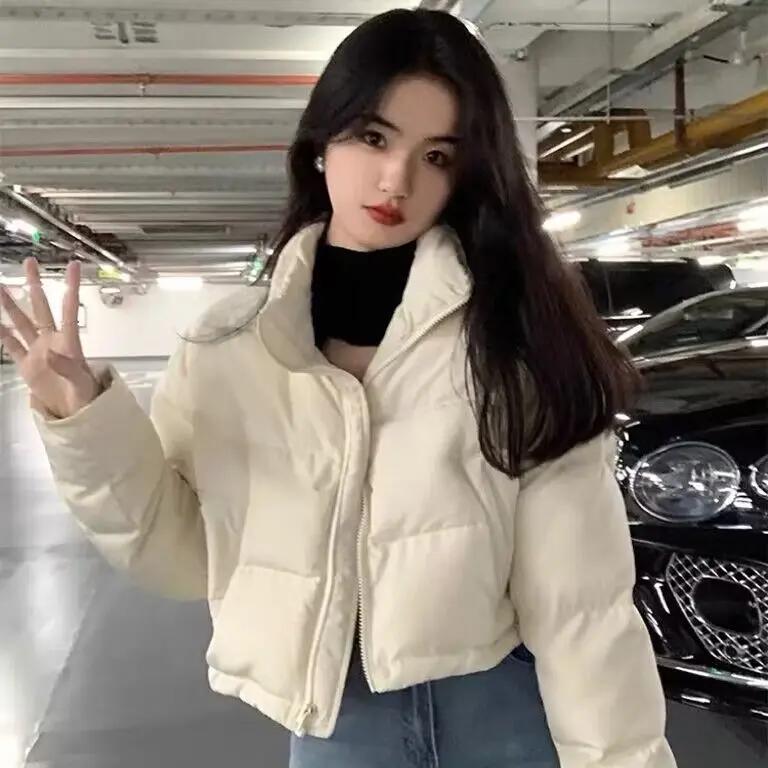 小个子韩系白色短款立领羽服女冬季2023年新款衣外套厚潮