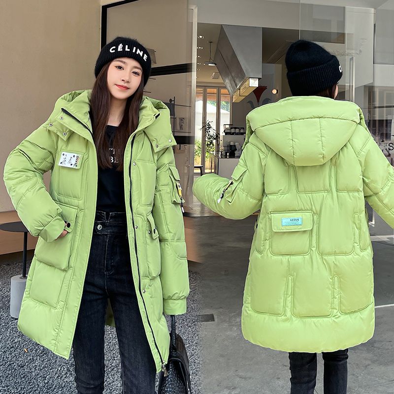 特大码200斤胖羽绒服女冬季新款韩版宽松棉衣中长款棉袄外套款
