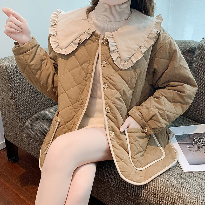 冬季娃娃领羽绒服羽绒服女冬装2023年新款高级感时尚百搭宽松