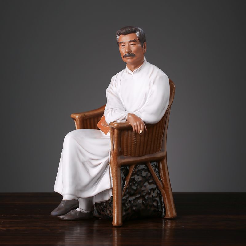 思钰《鲁迅先生》陶瓷雕塑中式家居客厅书房桌摆件老师毕业送礼