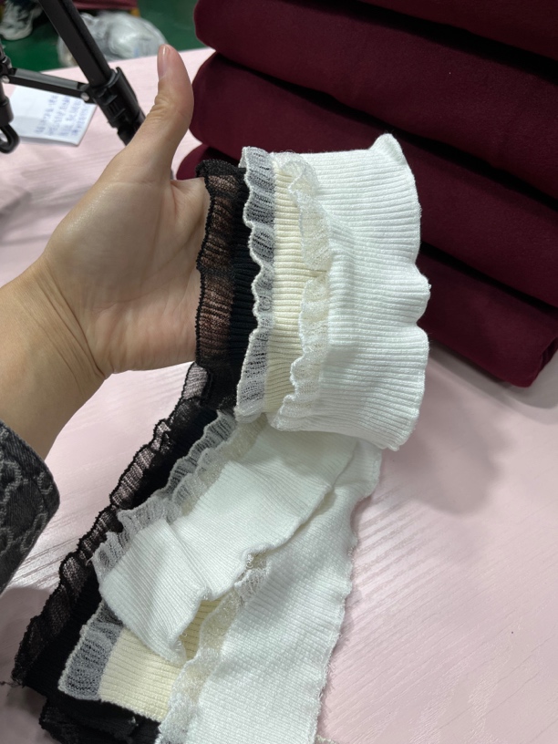 布料用木耳边黑，本白，亮白三色一组