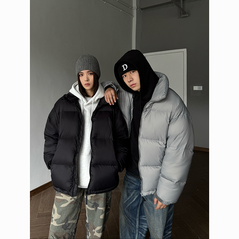 INZC三防工艺90白鸭绒羽绒服冬季情侣纯色立领外套轻薄保暖上衣潮