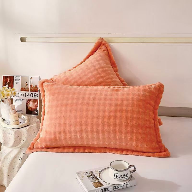 【捡漏枕套    】加厚泡泡牛奶绒枕套一对装堤芙绒枕套被罩同款