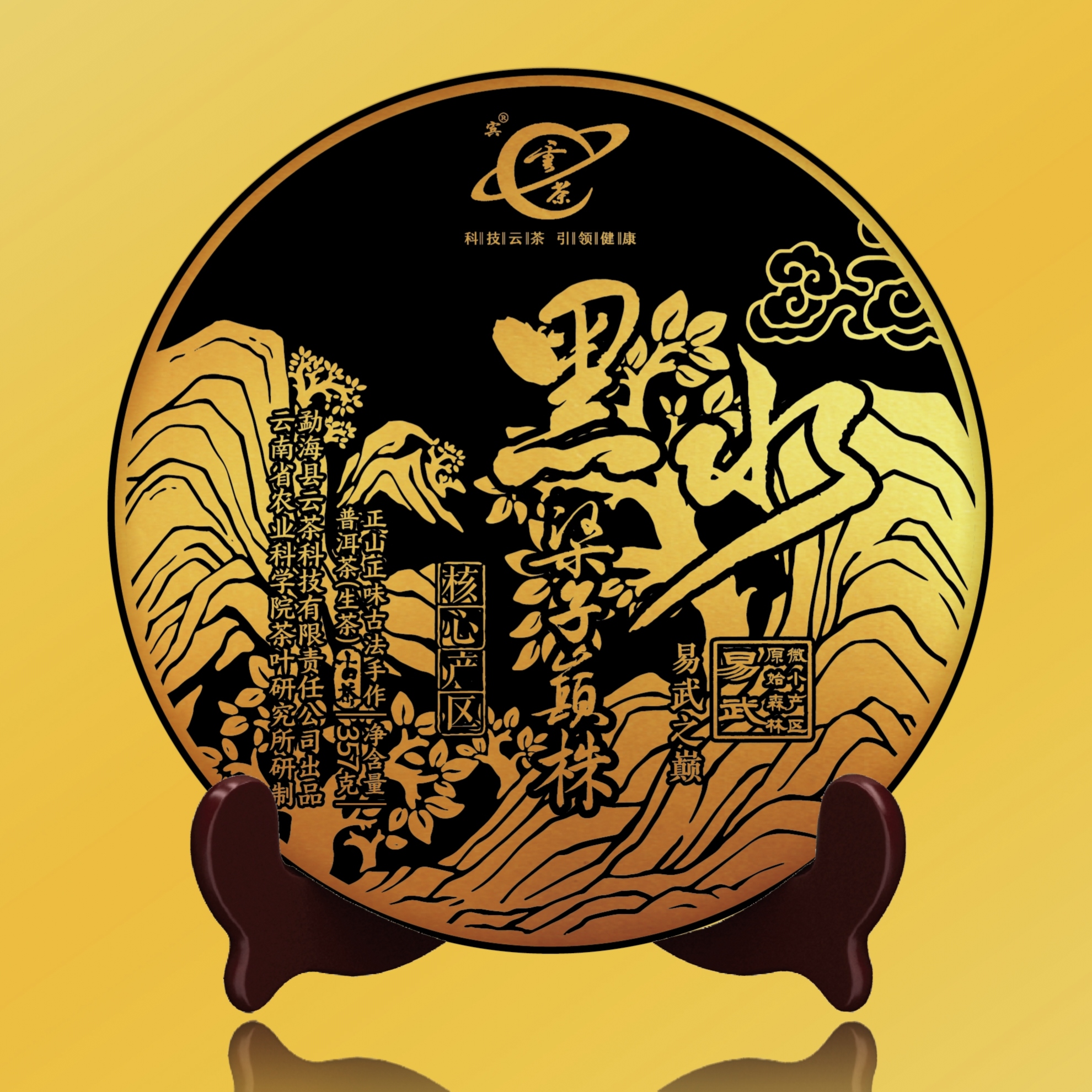 R-[云茶] 黑水梁子巅株 普洱茶（生茶）357g/饼