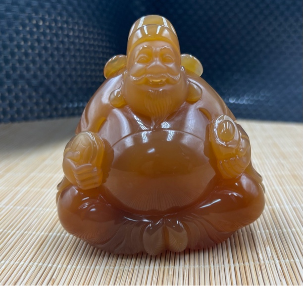 精品巴西料天然玛瑙财神小摆（尺寸mm)95*92*49