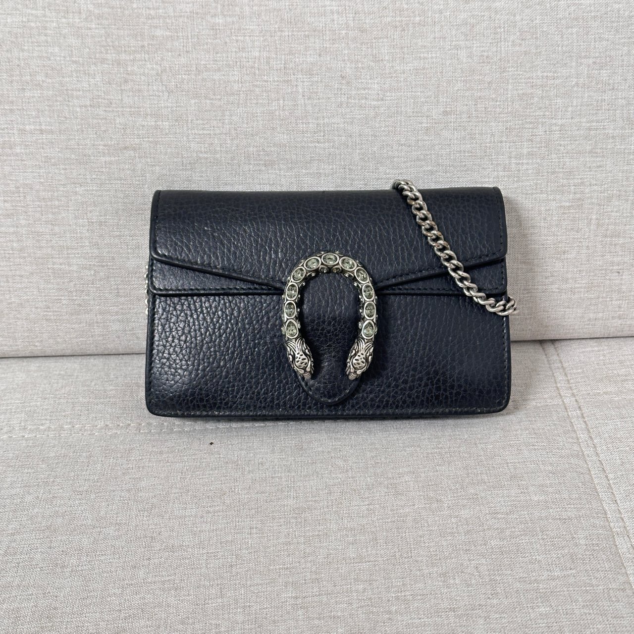 95新 GUCCI/古驰 Gucci黑色酒神链条包