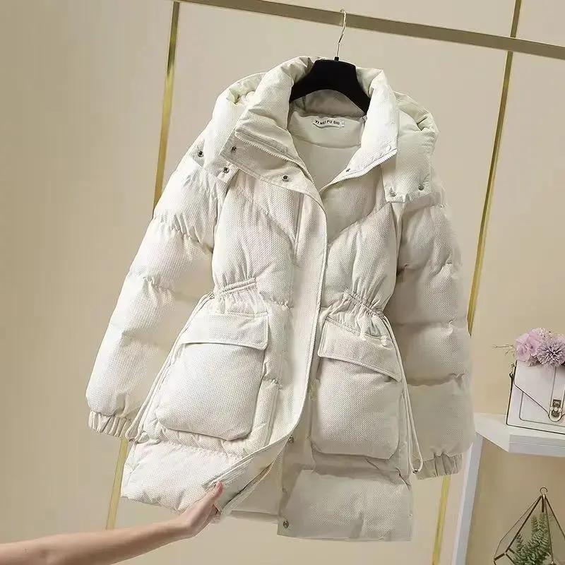 新款中长款羽绒服女韩版宽松羽绒羽绒服冬季加厚保暖时