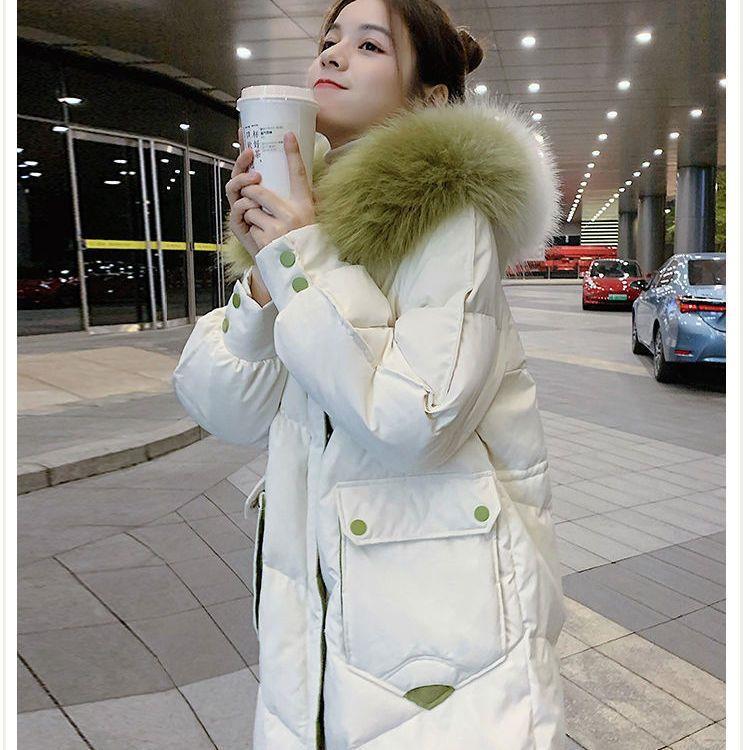过膝中长款羽绒服女外套新款冬装羽绒棉加厚韩版宽松
