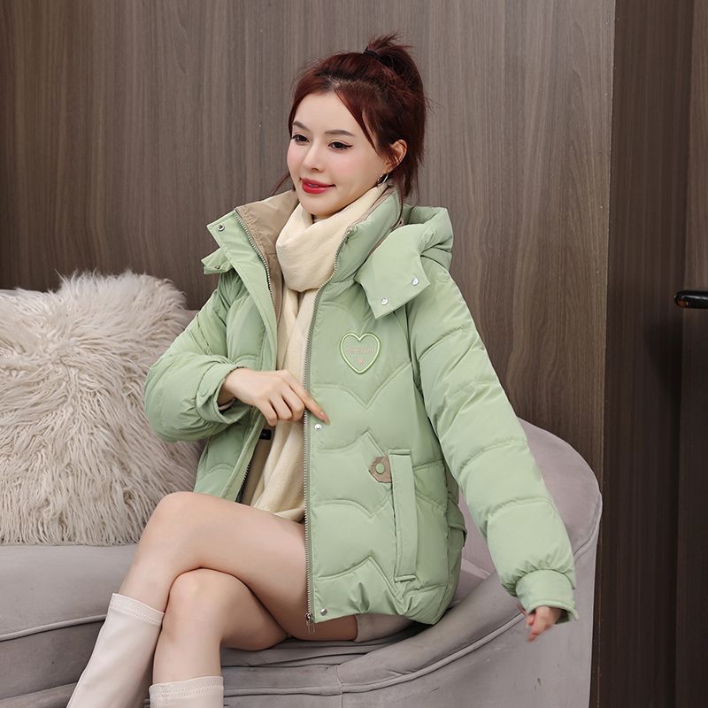 羽绒羽绒服女加厚女士冬季新款亮皮免洗棉袄连帽大码时尚百搭外套