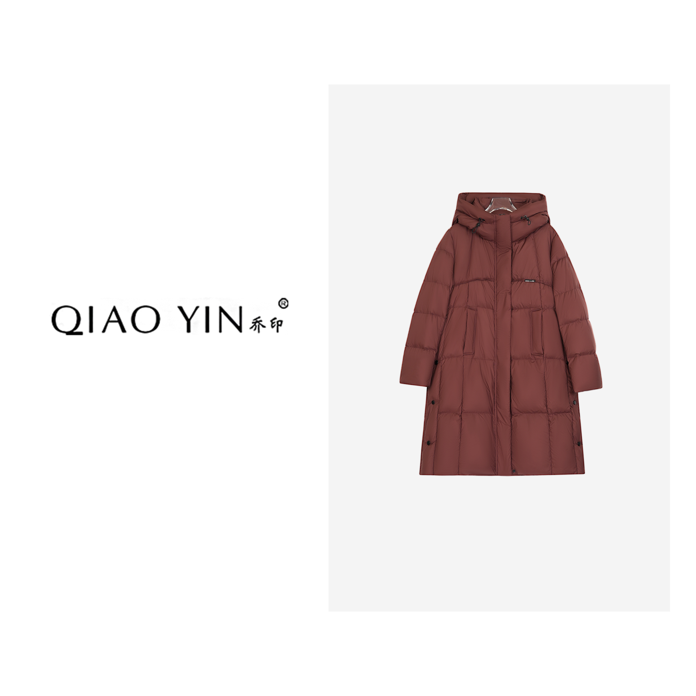 2024秋冬新款女款时尚休闲女士连帽中长款冬季女装羽绒服QY25767