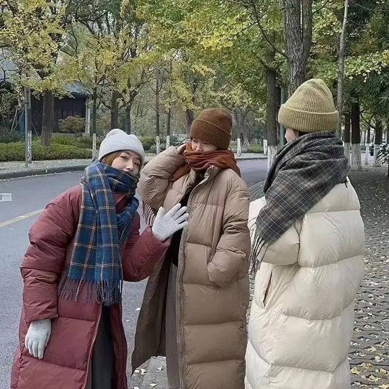 领格韩版长款羽服女2023年新款超长过膝加厚保暖情侣装男女冬棉服