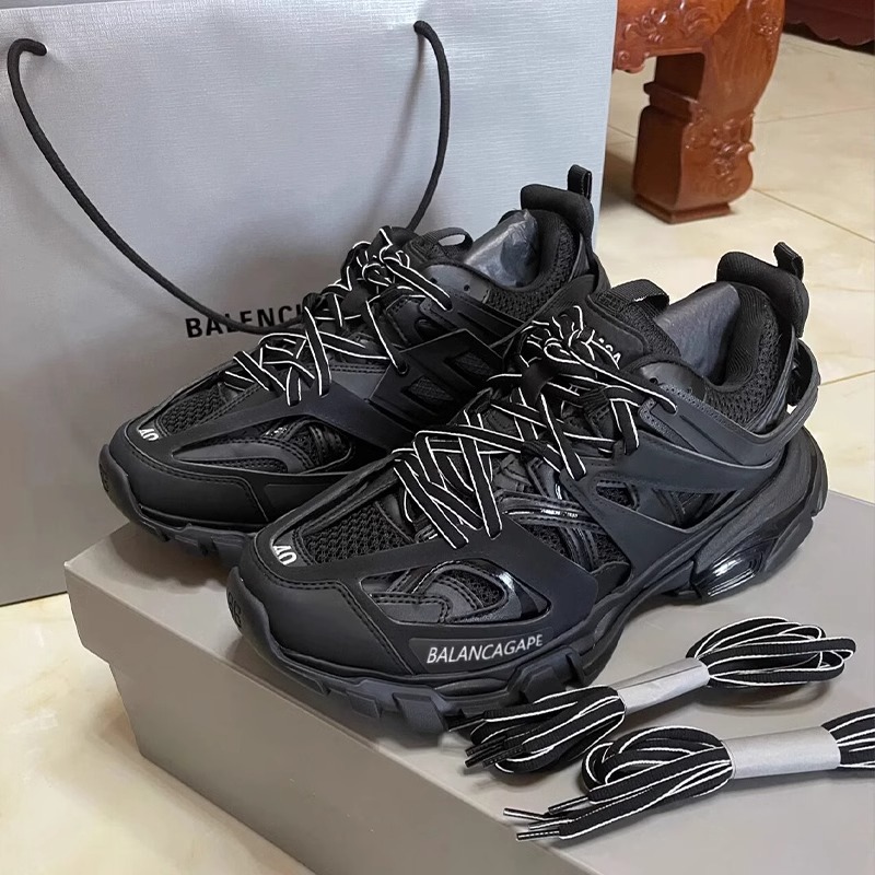 欧货高定版~巴黎三代黑色休闲鞋新款厚底增高网面透气潮鞋运动鞋