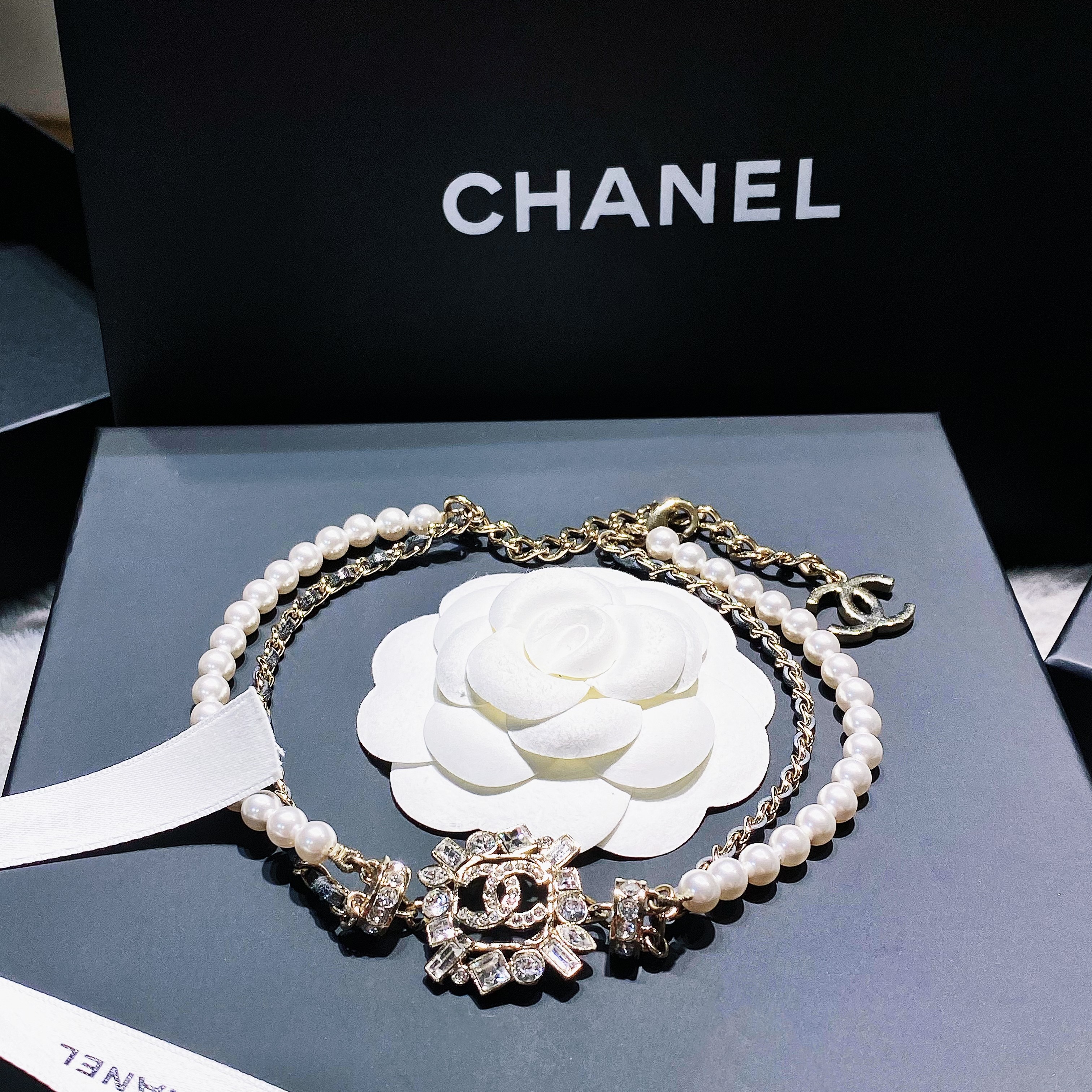 未使用 Chanel/香奈儿 项链/双层/梯方钻/巴洛克/手工/公主