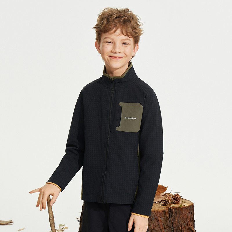 moodytiger【活动】儿童外套外拒水防风内加绒保暖户外运动43110404