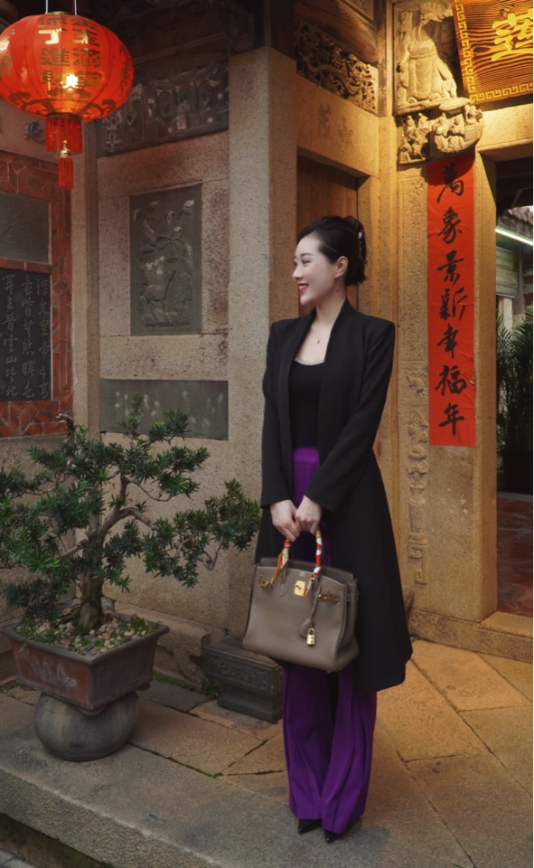 雅雅子秋冬气质大衣百搭显瘦轻奢时尚黑色长款经典女士修身大衣