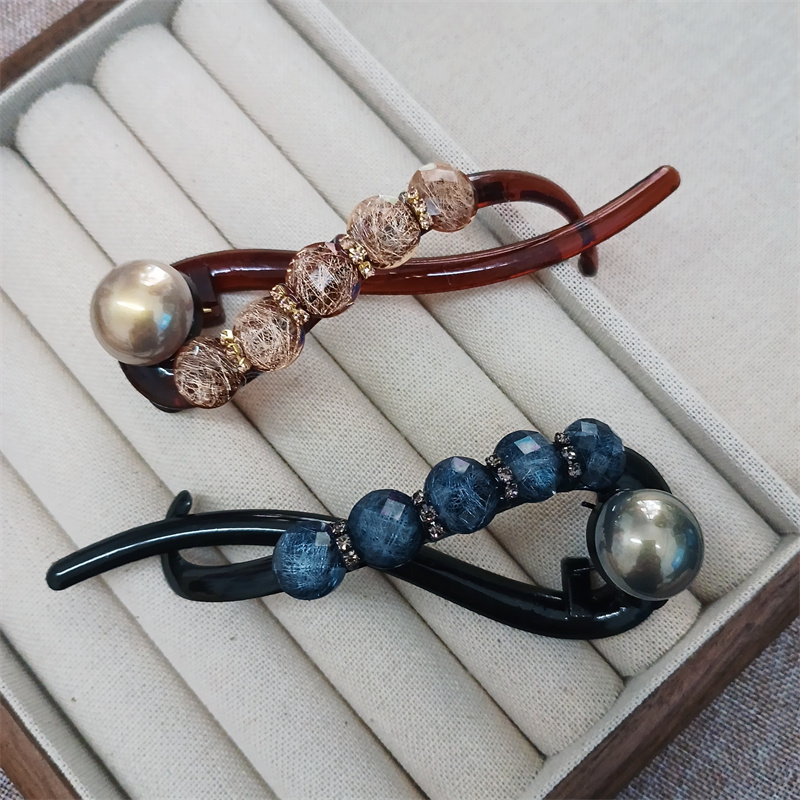 休闲风简约妞妞夹百搭头饰发夹优雅气质夹子发卡盘发发饰一字夹