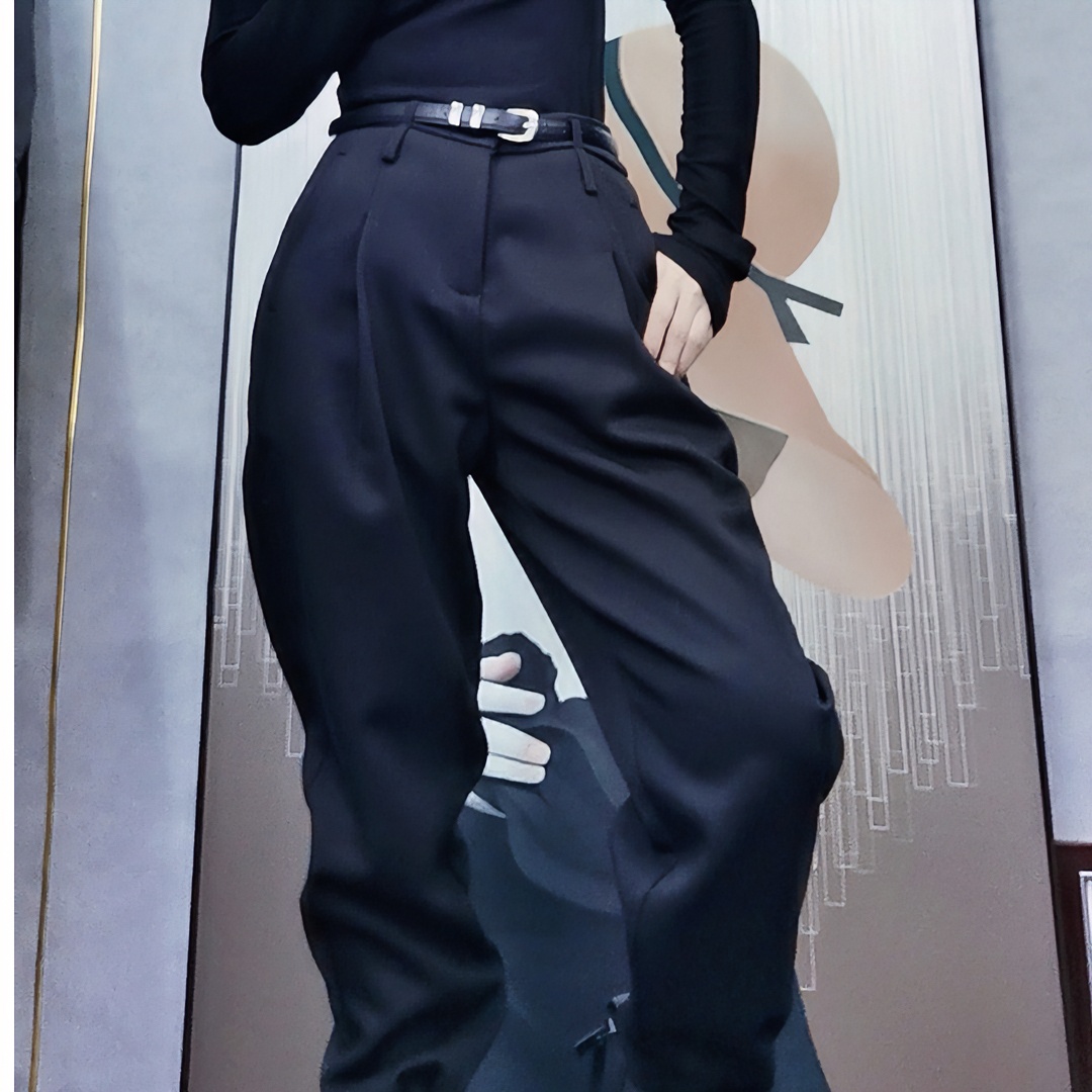 《谢小妹》小众设计冬季时尚百搭显瘦高腰西装裤