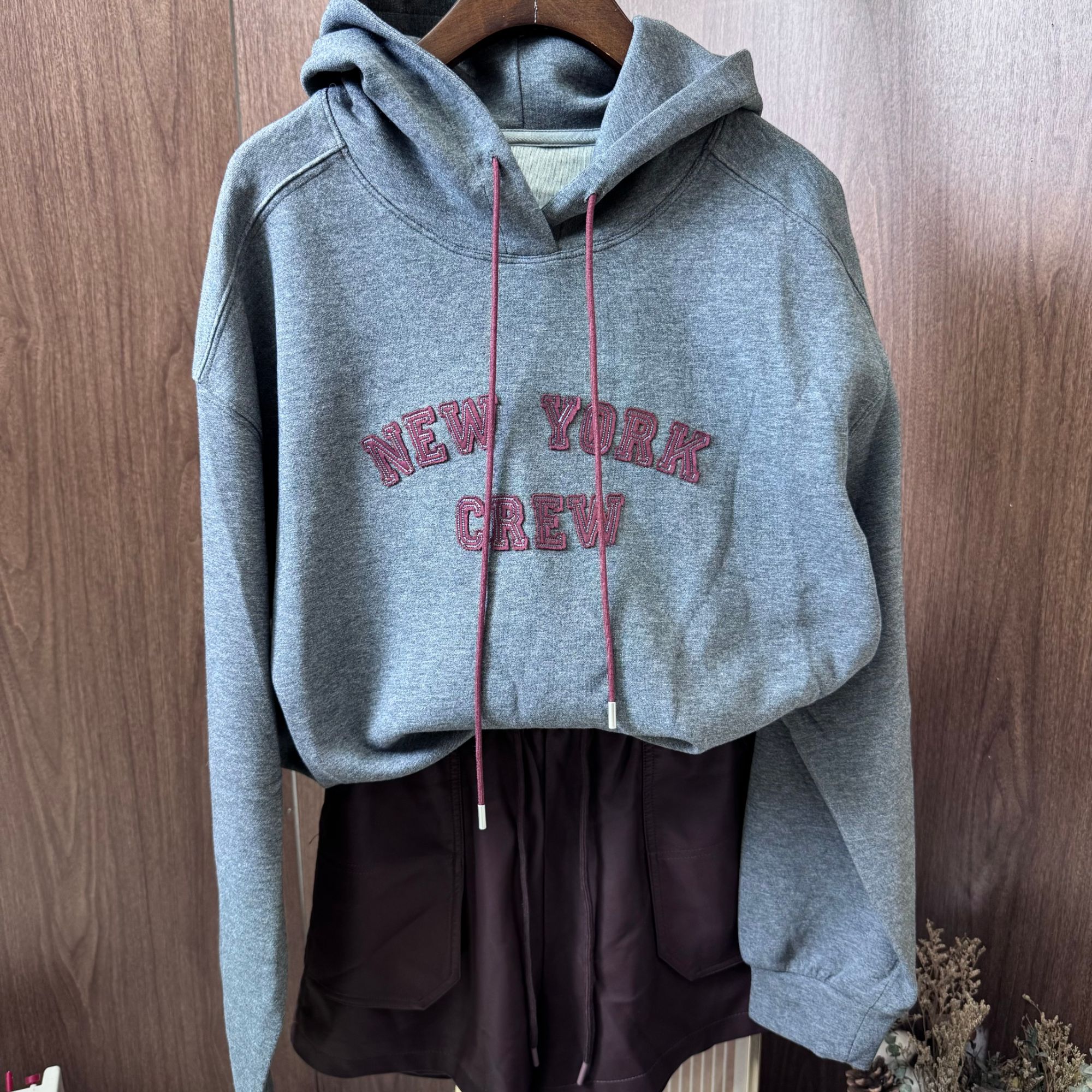 【金麦麦】9974连帽刺绣字母套头卫衣