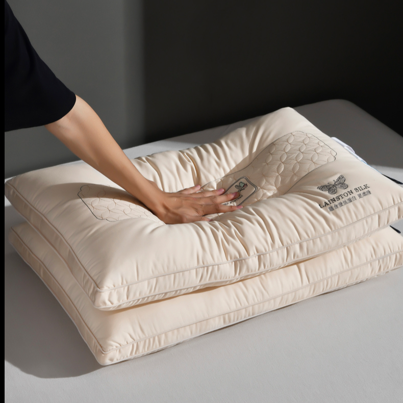 1005-220蚕丝蛋白枕芯软枕柔软家用睡眠枕(1对)HJC