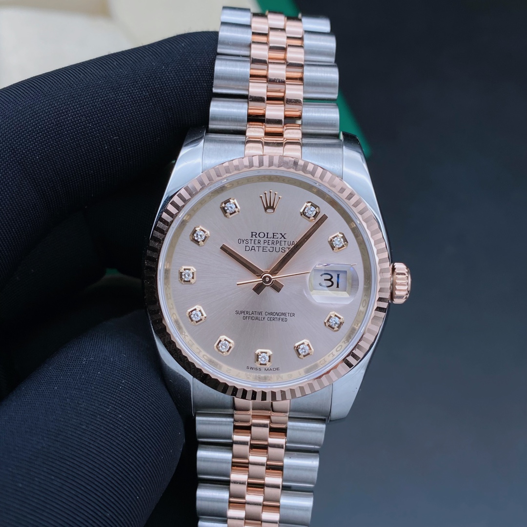 99新 Rolex/劳力士 真时名表/日志116231/机械男表/玫瑰金/表径36