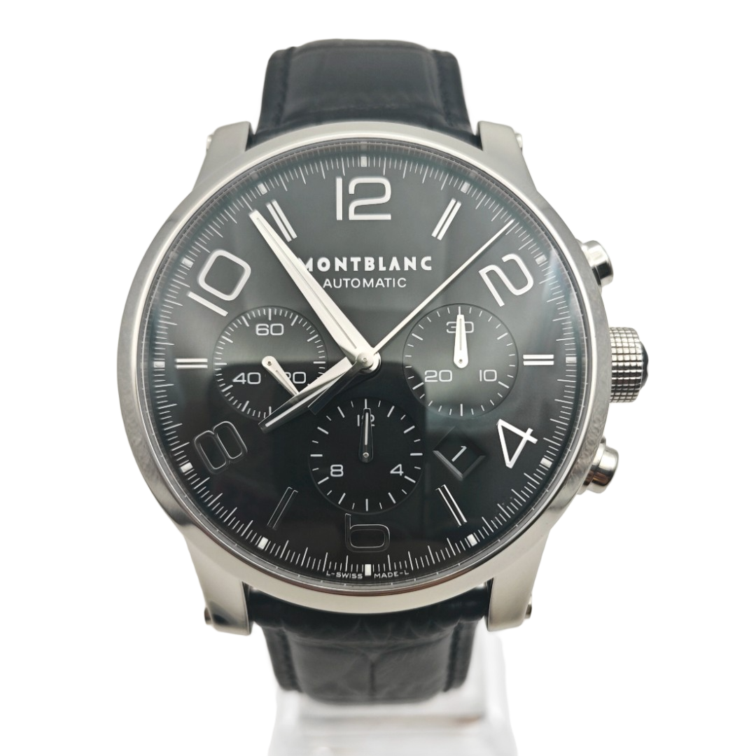 95新 Montblanc/万宝龙 时光行者系列/黑色熊猫盘/单表/ 9670男士