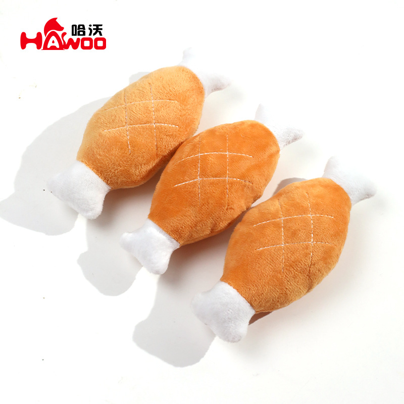 热卖狗狗玩具耐咬耐抓狗狗啃咬鸡腿骨头毛绒玩具厂家宠物发声用品